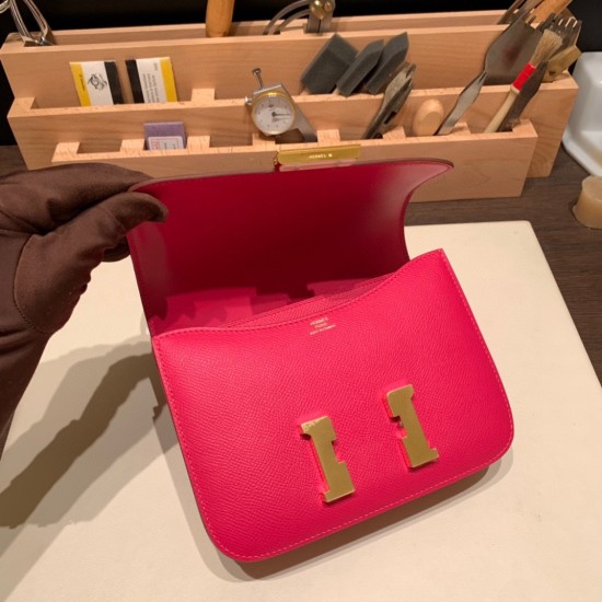 Hermes Constance 19cm Epsom 0D /Rose Mexico Silver Hardware 18cm Full Handmade Hermes Constance 19cm Epsom 0D /Rose Mexico Silver Hardware 18cm Full Handmade