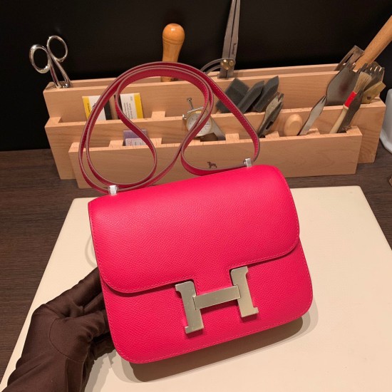 Hermes Constance 19cm 0D /Rose Mexico Silver Hardware 18cm Full Handmade Hermes Constance 19cm 0D /Rose Mexico Silver Hardware 18cm Full Handmade