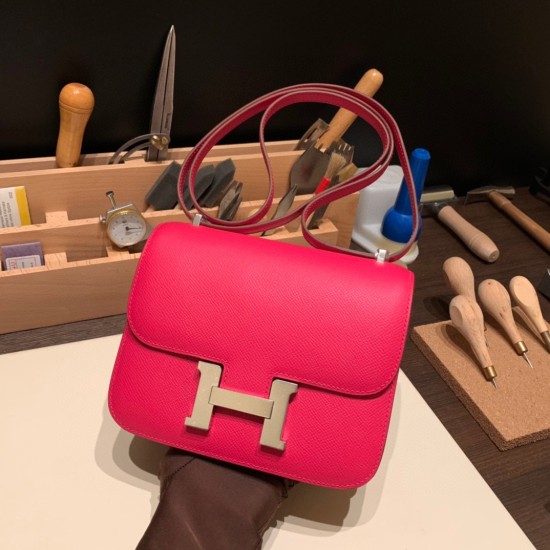 Hermes Constance 19cm 0D /Rose Mexico Silver Hardware 18cm Full Handmade Hermes Constance 19cm 0D /Rose Mexico Silver Hardware 18cm Full Handmade