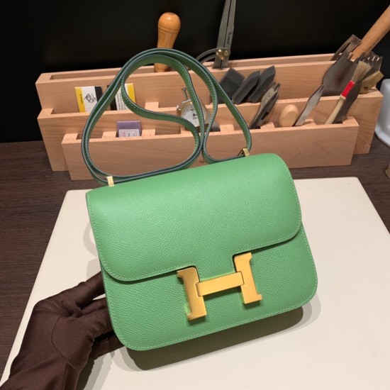 Hermes Constance 19cm Epsom 3I /Vert Criquet Gold Hardware 18cm Full Handmade Hermes Constance 19cm Epsom 3I /Vert Criquet Gold Hardware 18cm Full Handmade