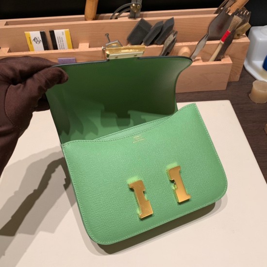 Hermes Constance 19cm Epsom 3I /Vert Criquet Gold Hardware 18cm Full Handmade Hermes Constance 19cm Epsom 3I /Vert Criquet Gold Hardware 18cm Full Handmade