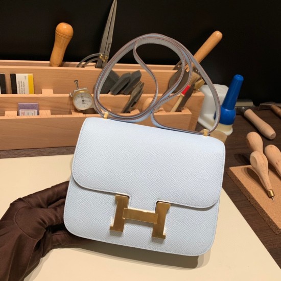 Hermes Constance 19cm Epsom 7R /Azur Gold Hardware 18cm Full Handmade Hermes Constance 19cm Epsom 7R /Azur Gold Hardware 18cm Full Handmade