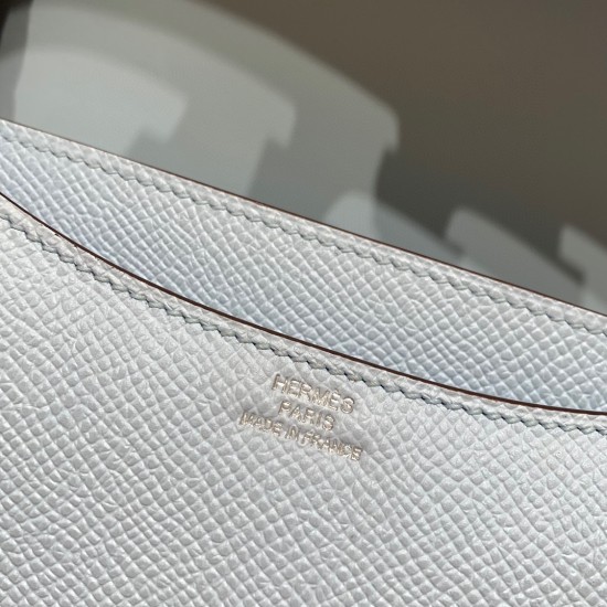 Hermes Constance 19cm Epsom 7R /Azur Silver Hardware 18cm Full Handmade Hermes Constance 19cm Epsom 7R /Azur Silver Hardware 18cm Full Handmade