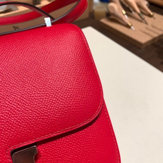 Constance 19cm Epsom 54/ Rouge Garance Silver Hardware 18cm Full Handmade Constance 19cm Epsom 54/ Rouge Garance Silver Hardware 18cm Full Handmade