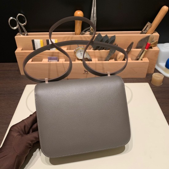Hermes Constance 19cm Epsom 8F /Etain Rose Gold Hardware 18cm Full Handmade Hermes Constance 19cm Epsom 8F /Etain Rose Gold Hardware 18cm Full Handmade