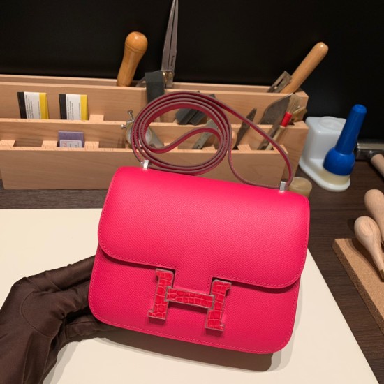 Hermes Constance 19cm Epsom 0D /Rose Mexico 18cm Full Handmade Hermes Constance 19cm Epsom 0D /Rose Mexico 18cm Full Handmade