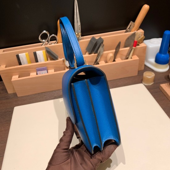 Hermes Constance 19cm Epsom 7P /Blue de Presse Gold Hardware 18cm Full Handmade Hermes Constance 19cm Epsom 7P /Blue de Presse Gold Hardware 18cm Full Handmade