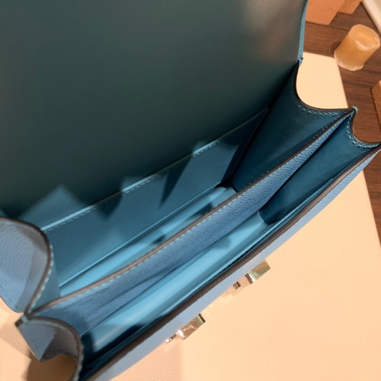 Hermes Constance 19cm Epsom P3 /Blue du Nord Silver Hardware 18cm Full Handmade Hermes Constance 19cm Epsom P3 /Blue du Nord Silver Hardware 18cm Full Handmade