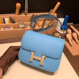Hermes Constance 19cm Epsom P3 /Blue du Nord Gold Hardware 18cm Full Handmade