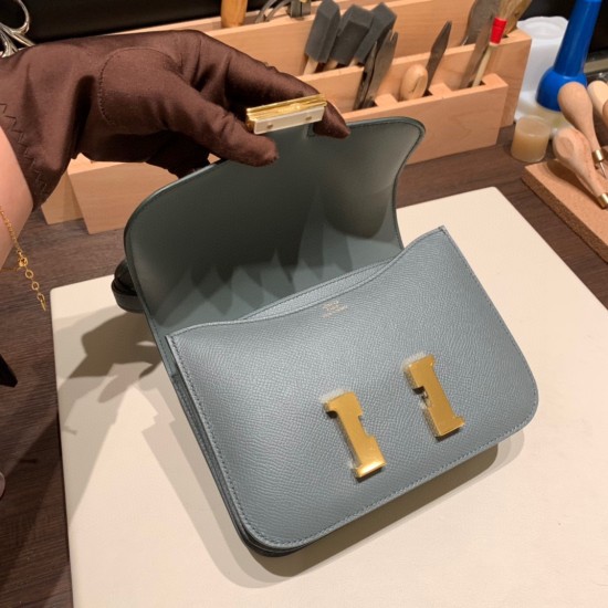 Hermes Constance 19cm Epsom 63/Vert Amande Gold Hardware 18cm Full Handmade Hermes Constance 19cm Epsom 63/Vert Amande Gold Hardware 18cm Full Handmade