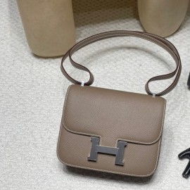  HERMES Constance ⅢMini Epsom  8C/Elephant Grey  Silver Hardware Full Handmade