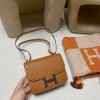  Constance HERMES Constance ⅢMini Epsom  37/Gold    Full Handmade  Silver Hardware 