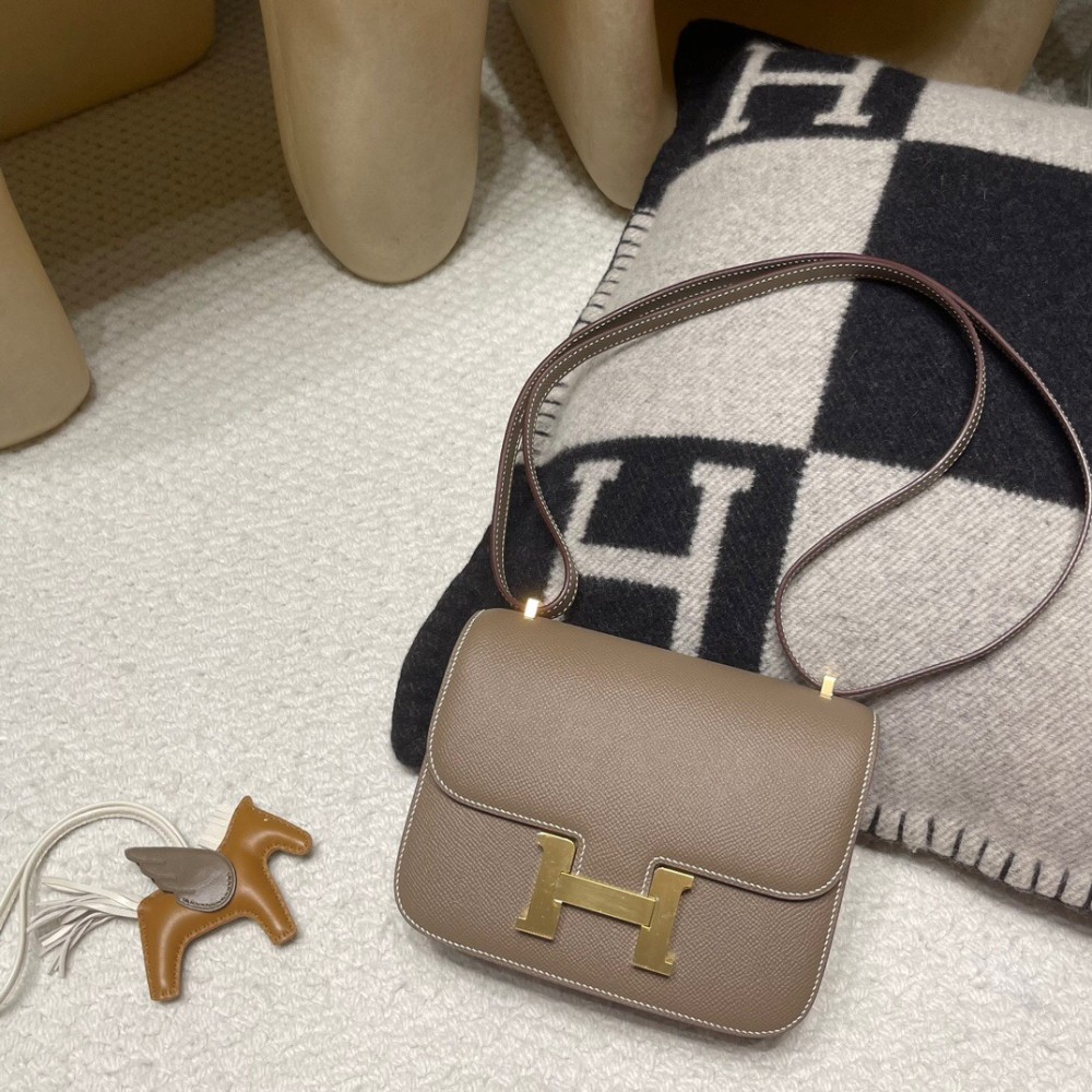 Constance Mini (Constance 19cm Epsom 18  Gold Hardware Full Handmade 