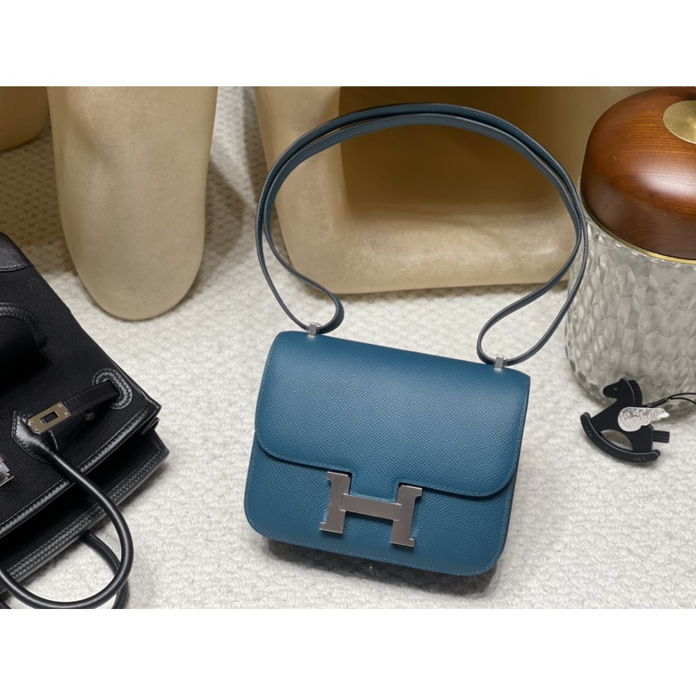 W0/Vert Bosphore   & S4/Deep Blue    Gold HardwareStock Constance Mini Constance 19cm Epsom