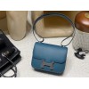 7P/Blue de Presse  & R2/Blue Agate   Silver Hardware Constance Mini Constance 19cm Epsom