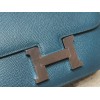 7P/Blue de Presse  & R2/Blue Agate   Silver Hardware Constance Mini Constance 19cm Epsom