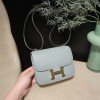 75/Blue Jean   Gold Hardware Constance Mini Constance 19cm Epsom