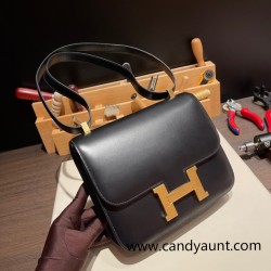 Hermes Constance 24cm box 89 /Black (Noir) Gold Hardware