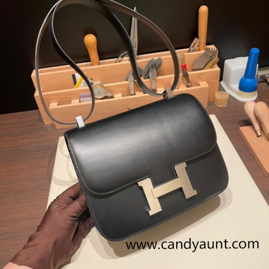 Hermes Constance 24cm 89 /Black (Noir)Silver Hardware Hermes Constance 24cm 89 /Black (Noir)Silver Hardware