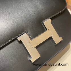 Hermes Constance 24cm 89 /Black (Noir)Silver Hardware