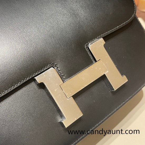 Hermes Constance 24cm 89 /Black (Noir)Silver Hardware Hermes Constance 24cm 89 /Black (Noir)Silver Hardware