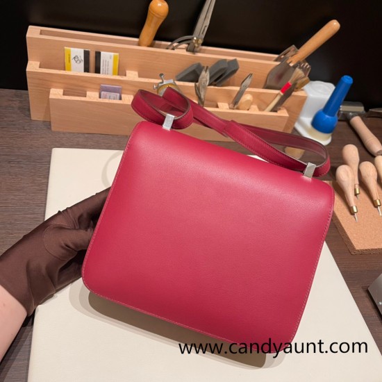 Hermes Constance 24cm swift K1 /Rouge Grenat Silver Hardware Hermes Constance 24cm swift K1 /Rouge Grenat Silver Hardware