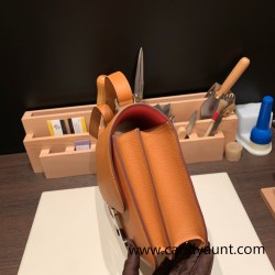Hermes Constance 24cm Evercolor 1H /Toffee& K4/Rose d’eteSilver Hardware