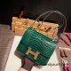 Hermes Constance 24cm Shiny Alligator Crocodile 67 /Vert Fonce Gold Hardware Hermes Constance 24cm Shiny Alligator Crocodile 67 /Vert Fonce Gold Hardware