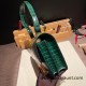 Hermes Constance 24cm Shiny Alligator Crocodile 67 /Vert Fonce Gold Hardware Hermes Constance 24cm Shiny Alligator Crocodile 67 /Vert Fonce Gold Hardware