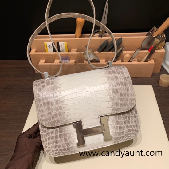 Hermes Constance 24cm Matte Crocodile Niloti 01/ Himalaya Silver Hardware Hermes Constance 24cm Matte Crocodile Niloti 01/ Himalaya Silver Hardware
