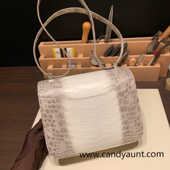Hermes Constance 24cm Matte Crocodile Niloti 01/ Himalaya Silver Hardware Hermes Constance 24cm Matte Crocodile Niloti 01/ Himalaya Silver Hardware