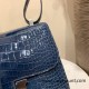 Hermes Constance 24cm Alligator Crocodile N7 /Blue Tempete Silver Hardware Hermes Constance 24cm Alligator Crocodile N7 /Blue Tempete Silver Hardware
