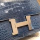 Hermes Constance 24cm Alligator Crocodile N7 /Blue Tempete Silver Hardware Hermes Constance 24cm Alligator Crocodile N7 /Blue Tempete Silver Hardware