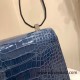 Hermes Constance 24cm Alligator Crocodile N7 /Blue Tempete Silver Hardware Hermes Constance 24cm Alligator Crocodile N7 /Blue Tempete Silver Hardware
