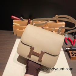 Hermes Constance 24cm Epsom S2 /Trench& 4B /Biscuit Rosegold Hardware