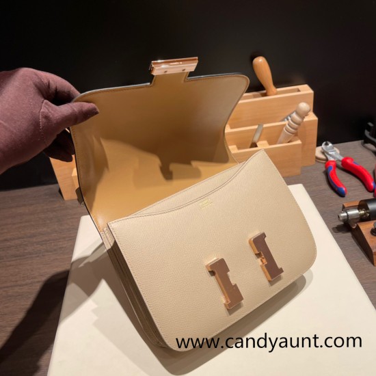 Hermes Constance 24cm Epsom S2 /Trench& 4B /Biscuit Rosegold Hardware Hermes Constance 24cm Epsom S2 /Trench& 4B /Biscuit Rosegold Hardware