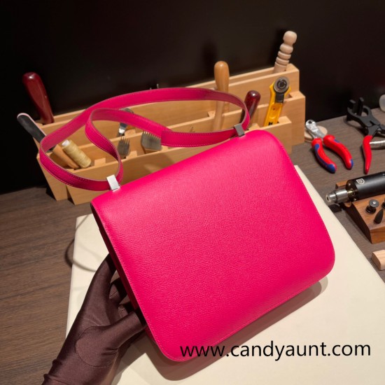 Hermes Constance 24cm epsom I6 /Rose Extreme Silver Hardware Hermes Constance 24cm epsom I6 /Rose Extreme Silver Hardware