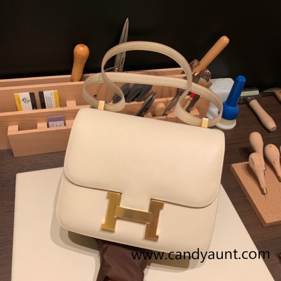 Hermes Constance 24cm10 /Craie Gold Hardware Hermes Constance 24cm10 /Craie Gold Hardware
