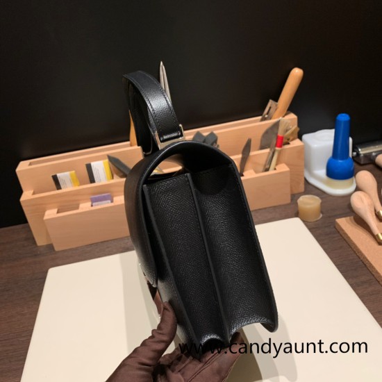 Hermes Constance 24cm Epsom 89 /Black (Noir) Silver Hardware Hermes Constance 24cm Epsom 89 /Black (Noir) Silver Hardware