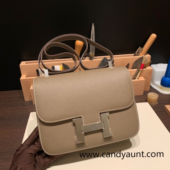 Hermes Constance 24cm epsom18 Étoupe Grey Silver Hardware Hermes Constance 24cm epsom18 Étoupe Grey Silver Hardware