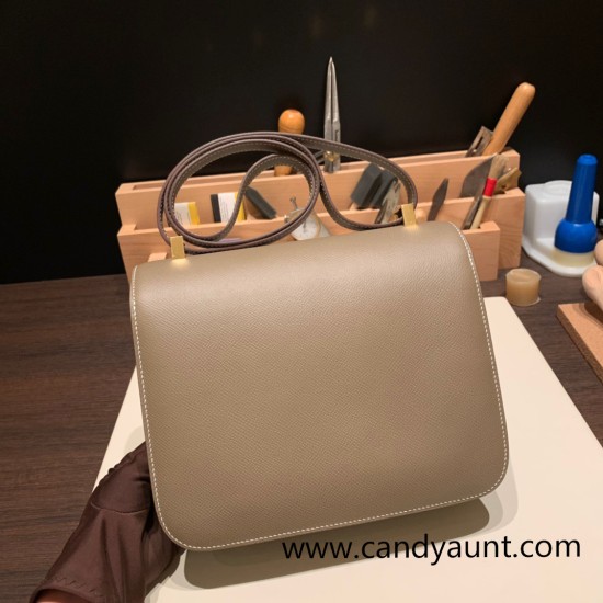 Hermes Constance 24cm epsom18 Étoupe Grey Gold Hardware Hermes Constance 24cm epsom18 Étoupe Grey Gold Hardware