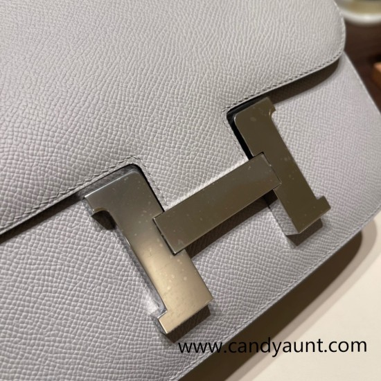 Hermes Constance 24cm Epsom 8U/ Blue Glacier Silver Hardware Hermes Constance 24cm Epsom 8U/ Blue Glacier Silver Hardware