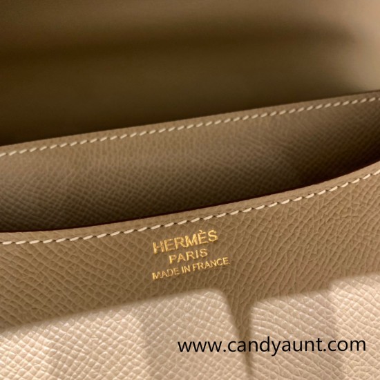 Hermes Constance 24cm Epsom 18 /Étoupe Grey Gold Hardware Hermes Constance 24cm Epsom 18 /Étoupe Grey Gold Hardware