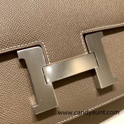 Hermes Constance 24cm epsom 18 /Étoupe Grey Silver Hardware