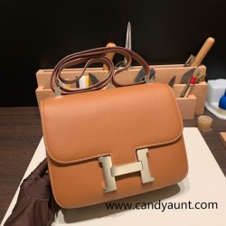 Hermes Constance 24cm epsom37/Gold  Silver Hardware