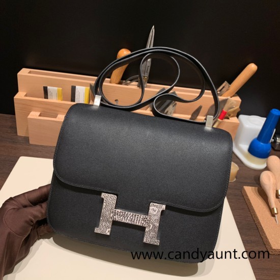 Hermes Constance 24cm epsom 89 /Black (Noir) Hermes Constance 24cm epsom 89 /Black (Noir)