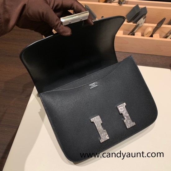 Hermes Constance 24cm epsom 89 /Black (Noir) Hermes Constance 24cm epsom 89 /Black (Noir)