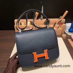 Hermes Constance 24cm Epsom 2Z/ Blue nuit