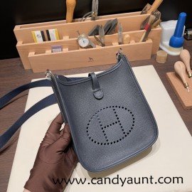 HERMES TPM Mini Evelyn Clemence 18 /Étoupe Grey GoldHardware