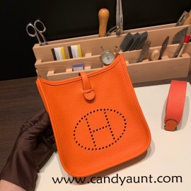 HERMES TPM Mini Evelyn Clemence U5/ Rose Lipstick GoldHardware